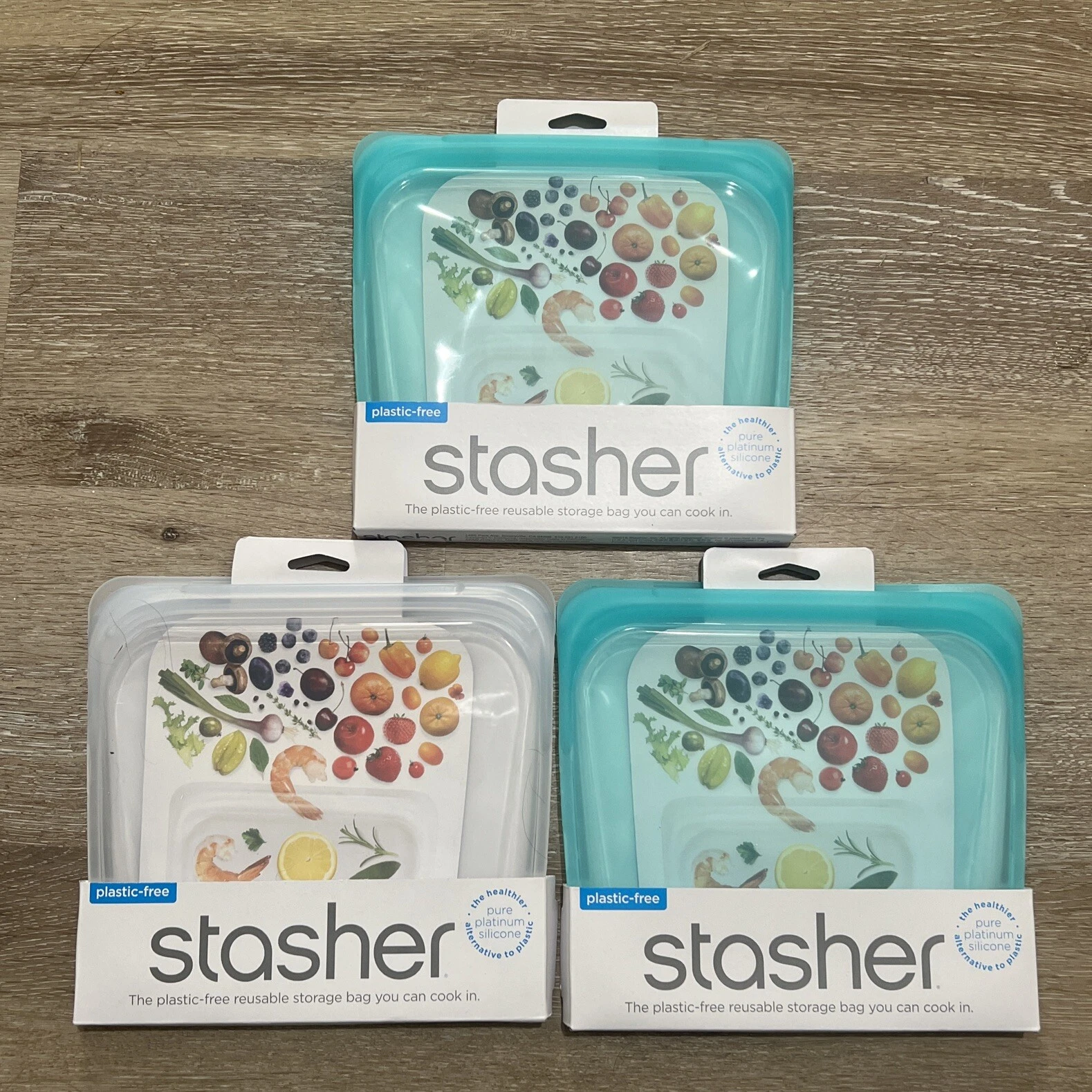 Stasher Sandwich Bag Reusable Silicone Storage Bag-Lot of 3-Mixed colors NEW!
Opens in a new window 