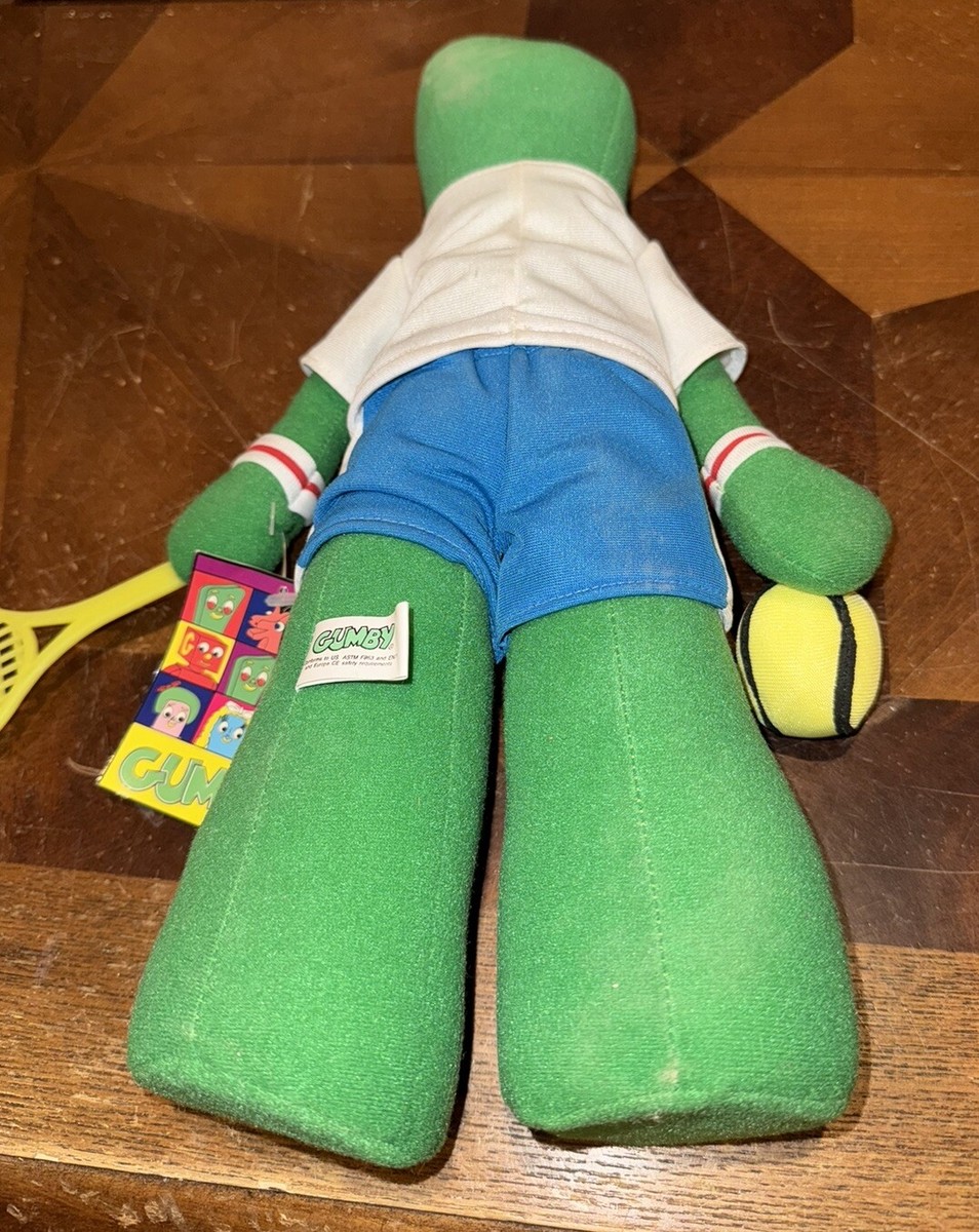 GUMBY Plush Tennis Player 13” Cartoon Character Stuffed Animal