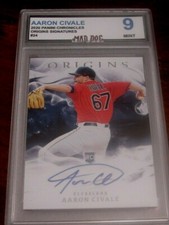 AARON CIVALE Rookie AUTO****2020 Panini ORIGINS--MINT 9***INDIANS--Mad DOG