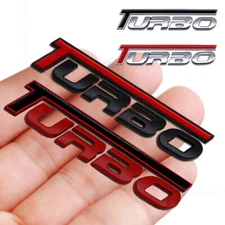 3D Metal Car Turbo Emblem Side Fender Rear Trunk Badge Racing Sticker 12cm*2.6cm