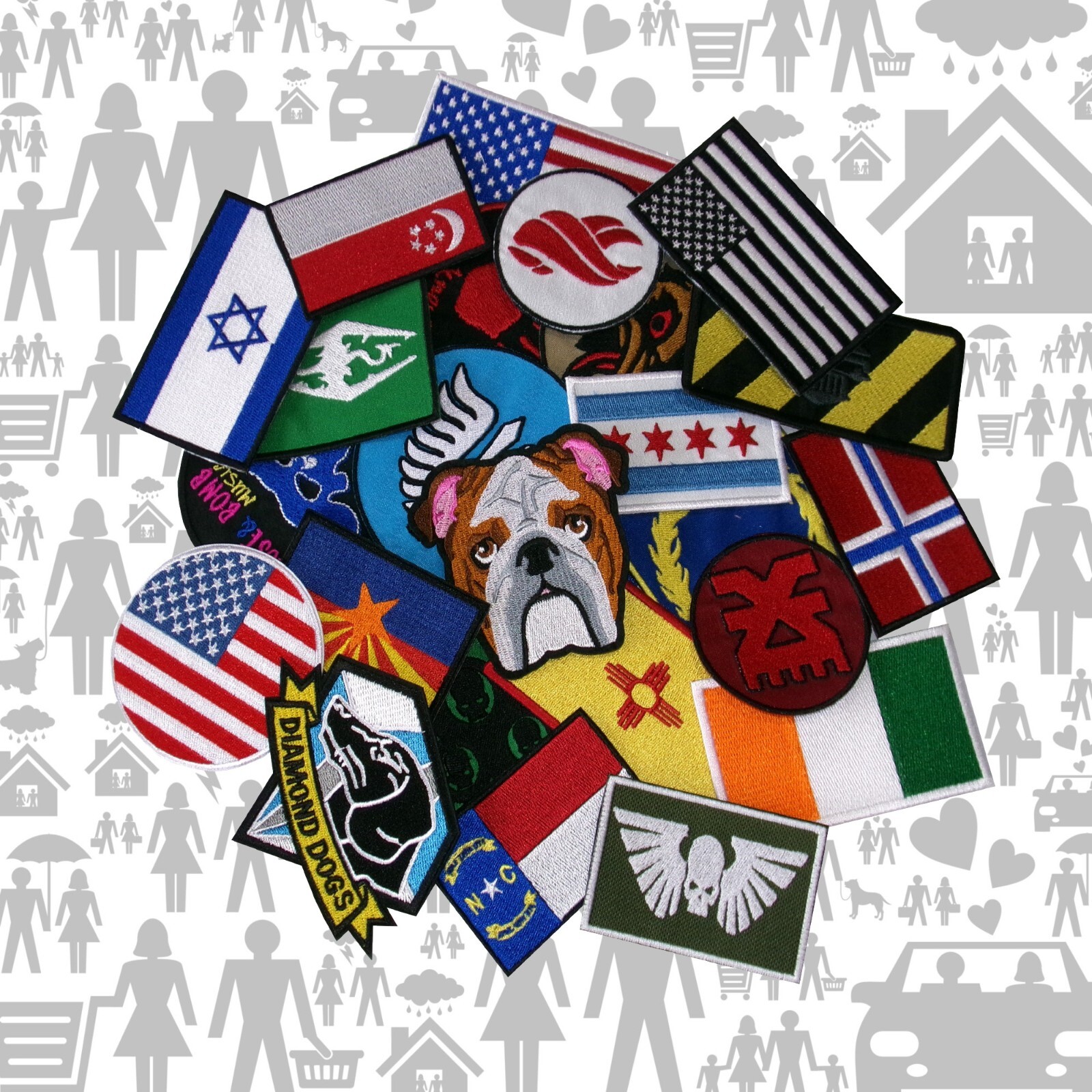 "LOVE IT", CUSTOM EMBROIDERED NAME TAG 4IN X 1IN SIZE