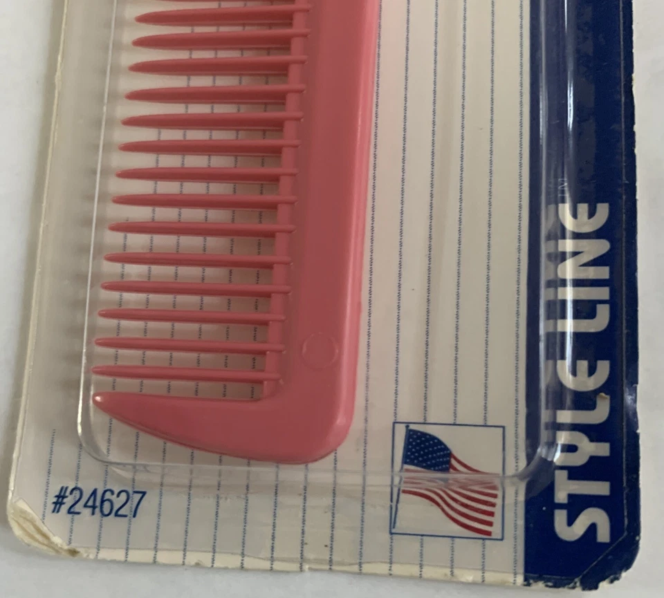 De colección 1996 Goody Products Peine de Plástico Estilo Elevador Línea 24627 Nuevo de Lote Antiguo Peine Pick Rosa Foto 2 de 4