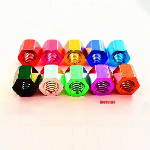 Colour Hex Nut Anodised Aluminium Alloy 1/4-20 Hexagon Full Nuts 5mm~60mm Length - Picture 15 of 18