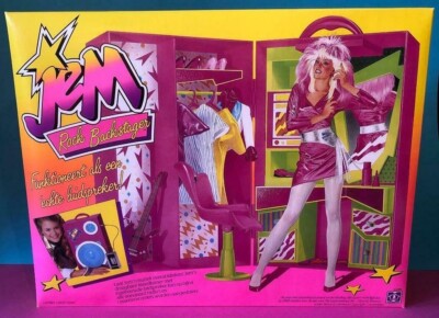 Jem and the Holograms Vintage Hasbro '80 BACKSTAGE CASE NRFB Puppe Doll Puppen