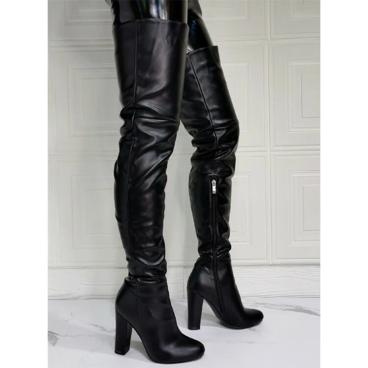 Punk thigh high boots sale