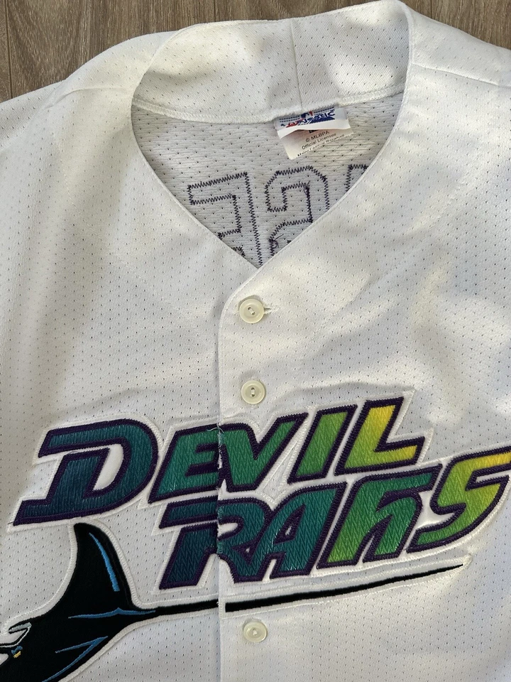 Camiseta deportiva vintage 1999 MLB Tampa Bay Rays José Canseco auténtica local Foto 3 de 3