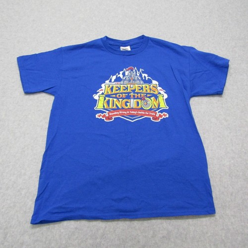 Keepers Of The Kingdon Boys Girls Youth Shirt Size L Blue Short Sleeve Graphic