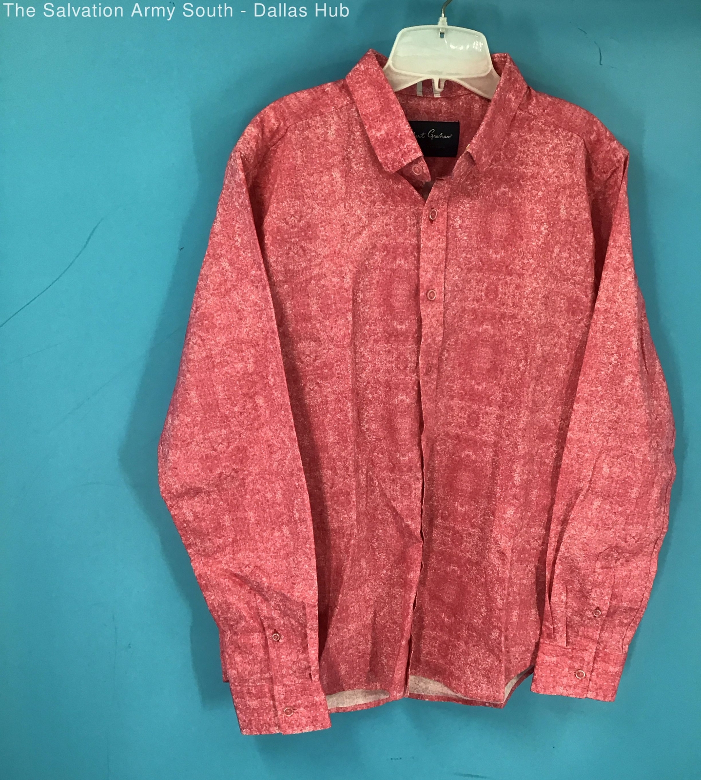 ROBERT GRAHAM Men's Coral Harpswell Woven Long Sleeve Button Up Shirt