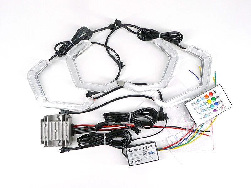 Anillos de halo ojos de ángel LED RGB estilo icónico M4 para BMW Serie 3 E90 E91 Concept M4 Foto 4 de 4