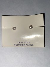 5-5.75 Cultured Pearl Stud Earrings in 14kt Yellow Gold New