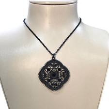 Express Womens Black Rhinestone Pendant State...