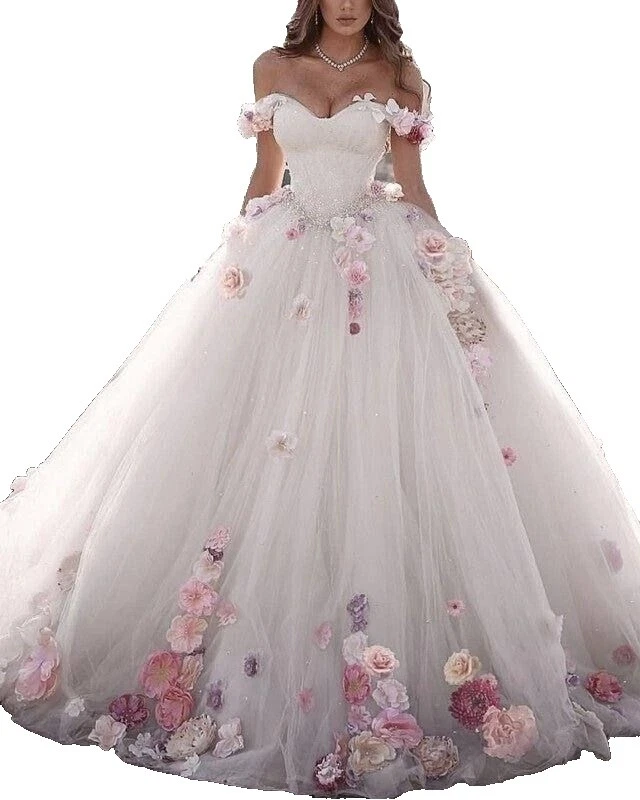 A-Line vestido de baile Vestidos de Casamento Branco