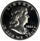 Franklin Half Dollar 1962 Proof PCGS PR 66 90% Silver Uncirculated 50c Coin