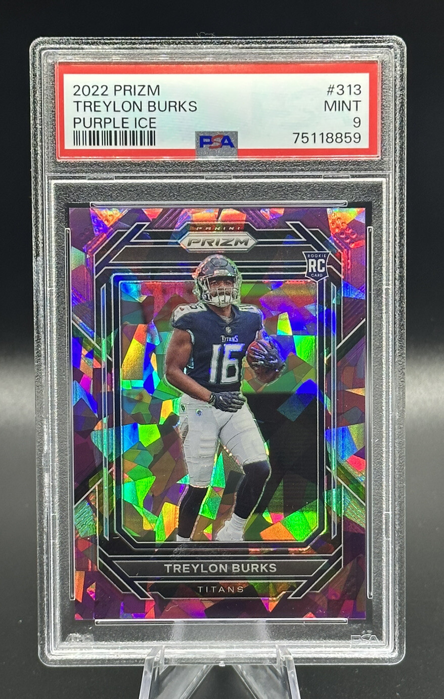 2022 Prizm #313 TREYLON BURKS Rookie (RC) Purple Ice Prizm /225 🔥 PSA 9 / Mint
