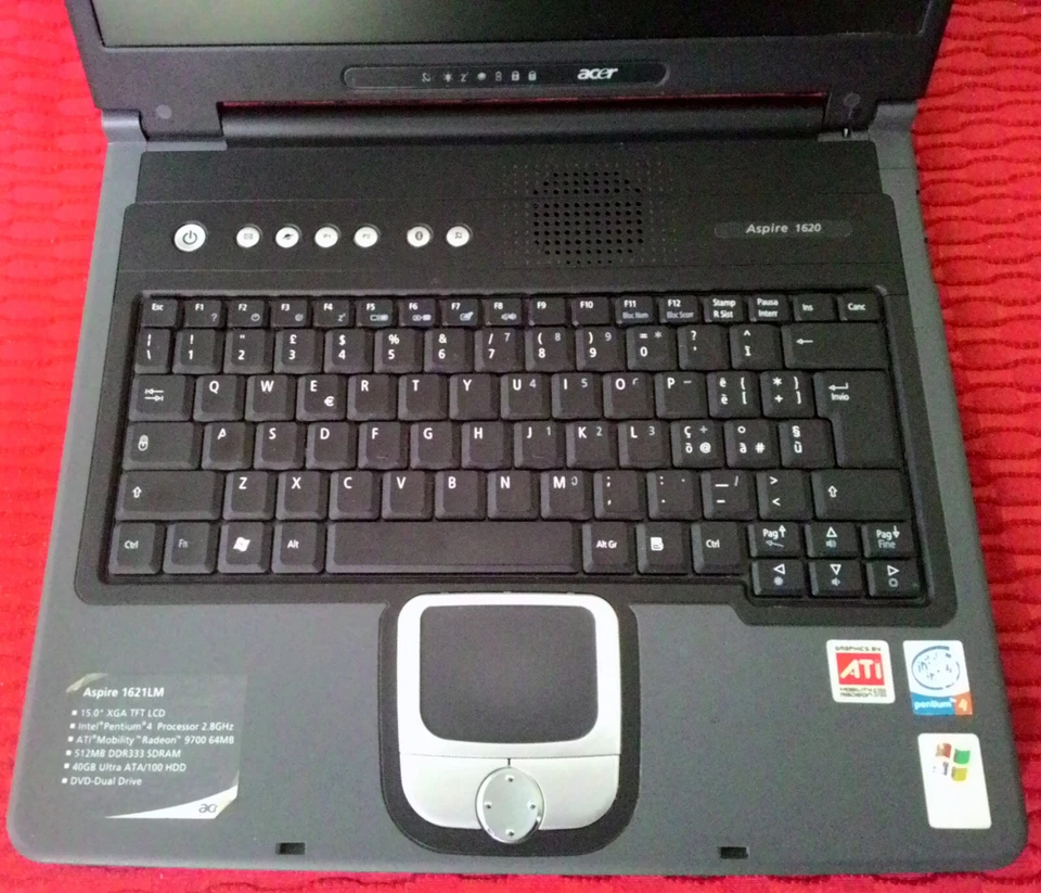 Notebook Acer Aspire 1621LM Intel p4 Ati Radeon Ram 768mb con porta parallela - Immagine 3 di 4