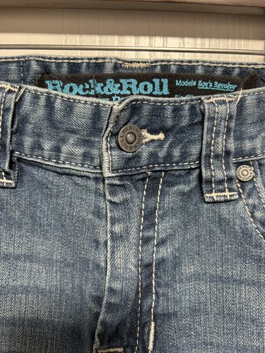 Rock & Roll Cowboy Boy's Revolver Slim Fit Straight Leg Blue Denim Jeans Size 16 - Picture 3 of 5