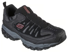 NEW MENS SKECHERS AFTER BURN M. FIT Black Charcoal MESH Shoes AUTHENTIC IN BOX