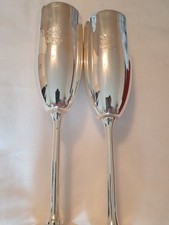 Set of two Sheffield Silver Flut  - Flutes  - Cups -  Chalices. Made in Italy