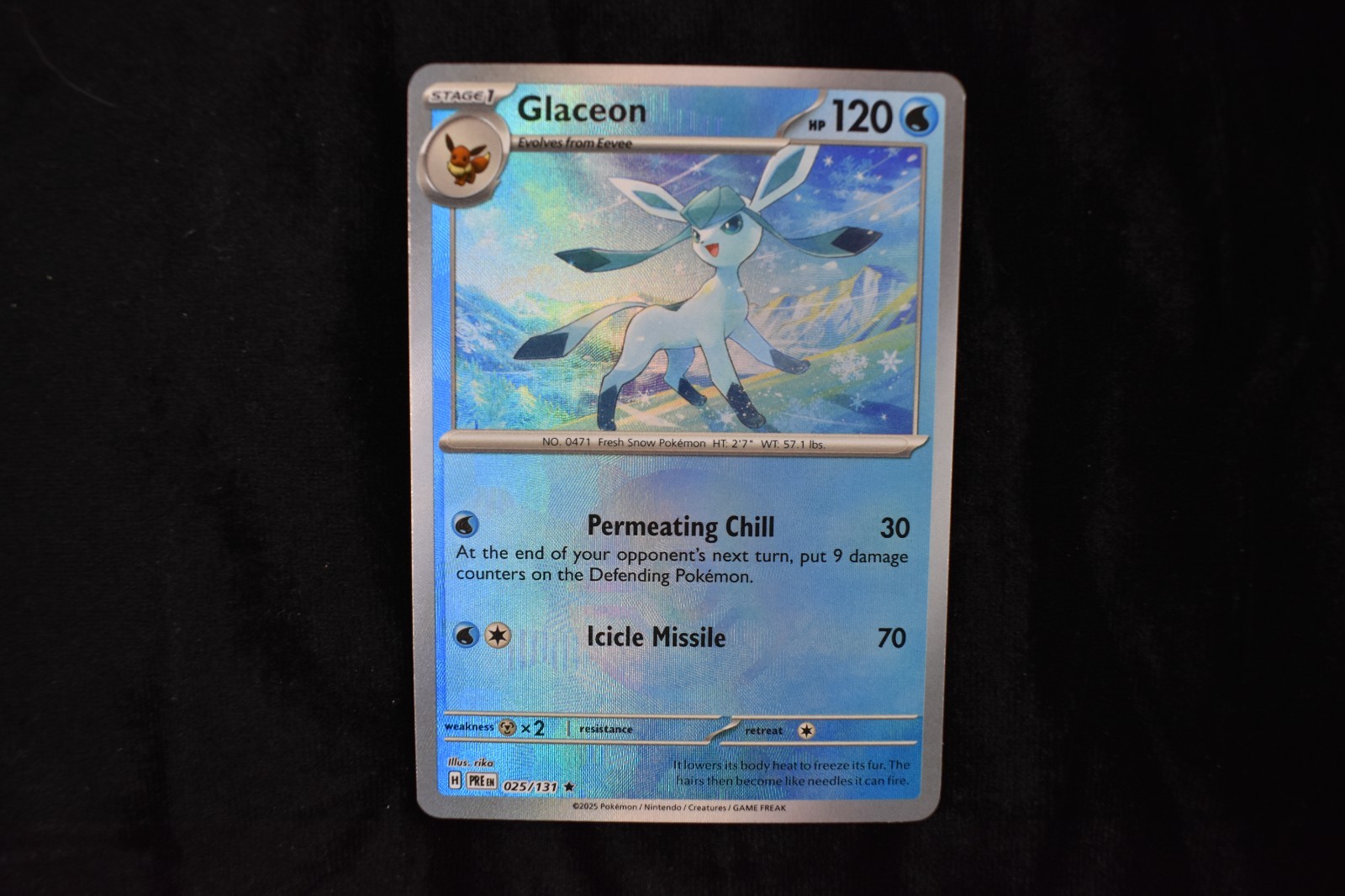 Pokemon TCG Glaceon 25/131 (Poke Ball Pattern) EN PRE Prismatic Evolutions NM