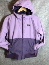 L.L.Bean Jacket Kids XL 18 Purple Hooded Insulated Colorblock Full Zip Quilted