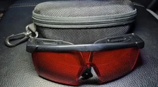 Unbranded Safety Fit Overs With Red Lenses & Adjustable Temples. Case Included.
