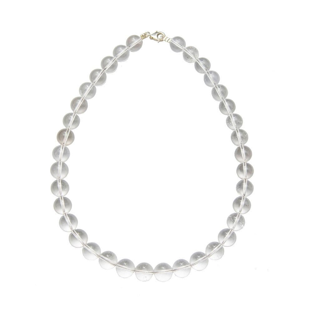 Collier cristal de roche 12mm idéal pour illuminer vos tenues d'été et vos séances de yoga