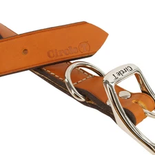 Dog Collar Leather Large 1x22" Circle T Oak Tanned Brown Coastal Pet USA NEW