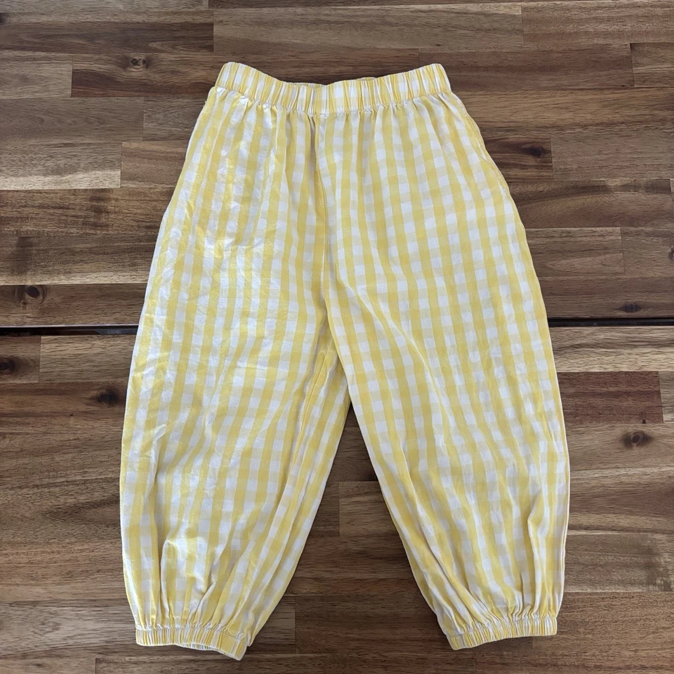 Pantalones Globo Paracaídas Hanna Andersson Niñas Amarillo Cuadros Talla 4 Escandinado Foto 2 de 4
