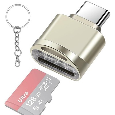 Type C Micro SD/TF Card Reader with Keychain,USB C to Micro SD SDHC SDXC OTG ...