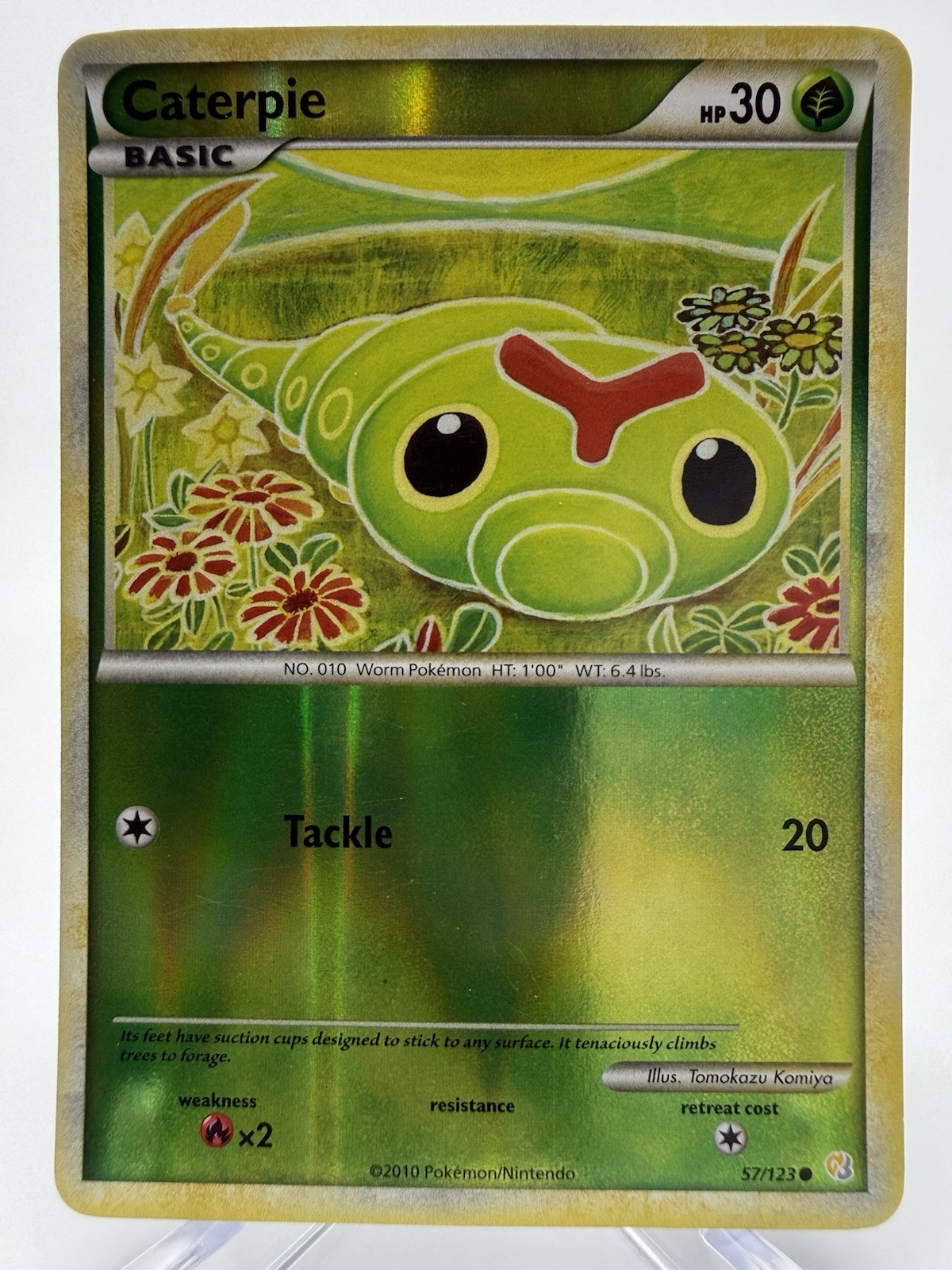Pokemon Caterpie 57/123 Reverse Holo HeartGold SoulSilver 2010