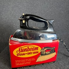 Vintage Sunbeam Steam or Dry Iron S5A Tested Working w/ Original Box 1950s