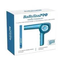 BaBylissPRO Nano Titanium Pistol-Grip Dryer & Ultra-Thin Straightening Iron Set