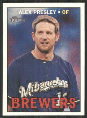 2016 Topps Heritage #525 Alex Presley Milwaukee Brewers 48725