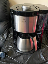 Melitta Look Timer Filter Coffee Machine for Ground Coffee Black/Silver Carafe