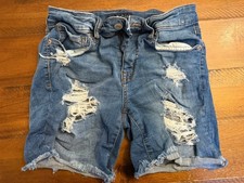 Euc A ropostale Women's Cut Off Distressed Denim Shorts Blue Juniors Size 6