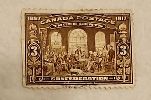 Canada 3 Cents Confederation 1867-1917 Used Brown Stamp George V 1911-1920