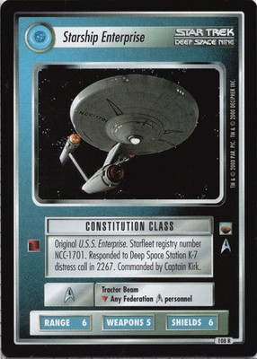 Star Trek CCG Starship Enterprise Near-Mint/NM Rare   TwT 2000