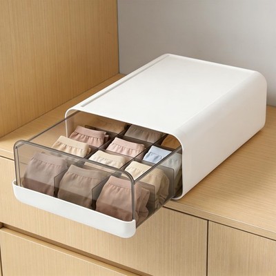 Underwear Organizer Drawer, 15 Grids Sock Organizer for Drawer, Stackable Clo...