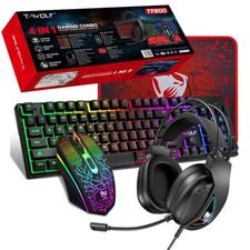 4IN1 PC Gaming Keyboard Mouse  Headset Headphone Set RGB LED Gamer Bundle Kits