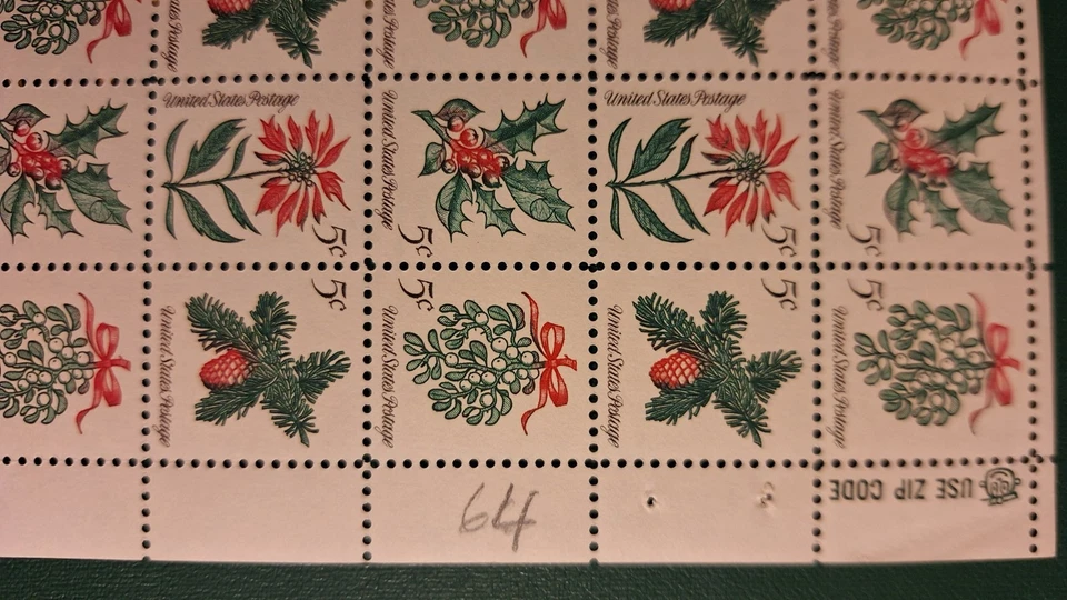 U.S. Scott #1254-57, M/VF/NH, Mint Sheet, Christmas issue, 1965, 5 cents - Image 4 of 4