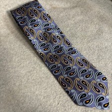 NWT Robert Talbott Mens Silk Paisley Tie Blue Gold Multi Hand Sewn Made in USA