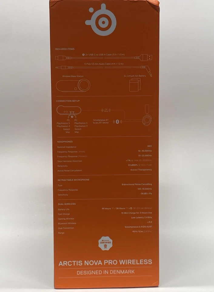 SteelSeries Arctis Nova Pro Wireless Playstation MultiSystem GamingHeadset-White - Image 2 of 4