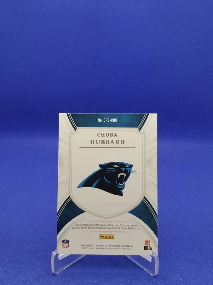 Chuba Hubbard 2021 Panini Chronicles Crown Royale Silhouette RPA Auto RC /99 - Image 2 of 2