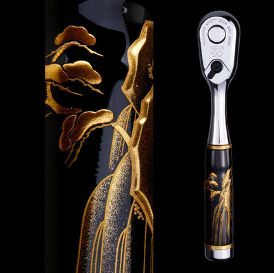 Nepros NBR390AJTA Urushi Ratchet Handle 3/8 Drive Taki Lacquer Wood Tool