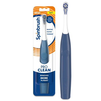 #ad #ad Spinbrush NEW PRO CLEAN Electric Toothbrush Adults Soft Bristles Blue 1 Count $8.96