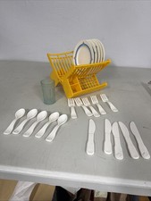 Vintage Fisher Price Fun With Food Dish Drainer Rack Kitchen Playset Lot