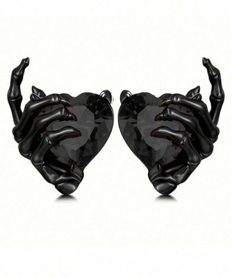 Schwarze Skelett Hand Ohrringe - Schmuck Gothic