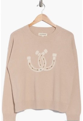 Lucky Brand Studded Horseshoe Crewneck Sweater M