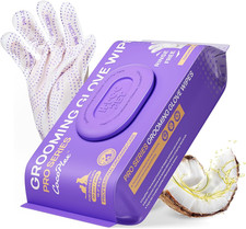 Glove Wipes Pro   Pet Cleaning Gloves for Dogs  Cats   Infused with Coconut Oil