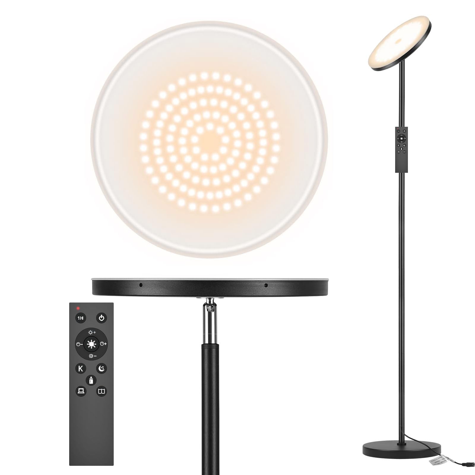 LED Floor lamp, Super Bright 30W LED Equivalent to 300W Modern Floor Lamps wi...